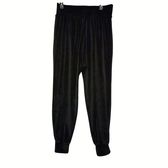 Victorias Secret Velour Jogger Pants Black M Soft Elastic Waist - Picture 2 of 5